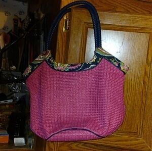 Vera Bradley Fuchsia and Navy Handbag